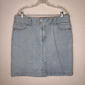 GAP Stretch Light Blue Denim Skirt Sz 14